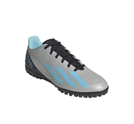 Adidas X Crazyfast Messi.4 TF Χαμηλά Ποδοσφαιρικά Παπούτσια με Σχάρα Silver Metallic / Bliss Blue / Core Black