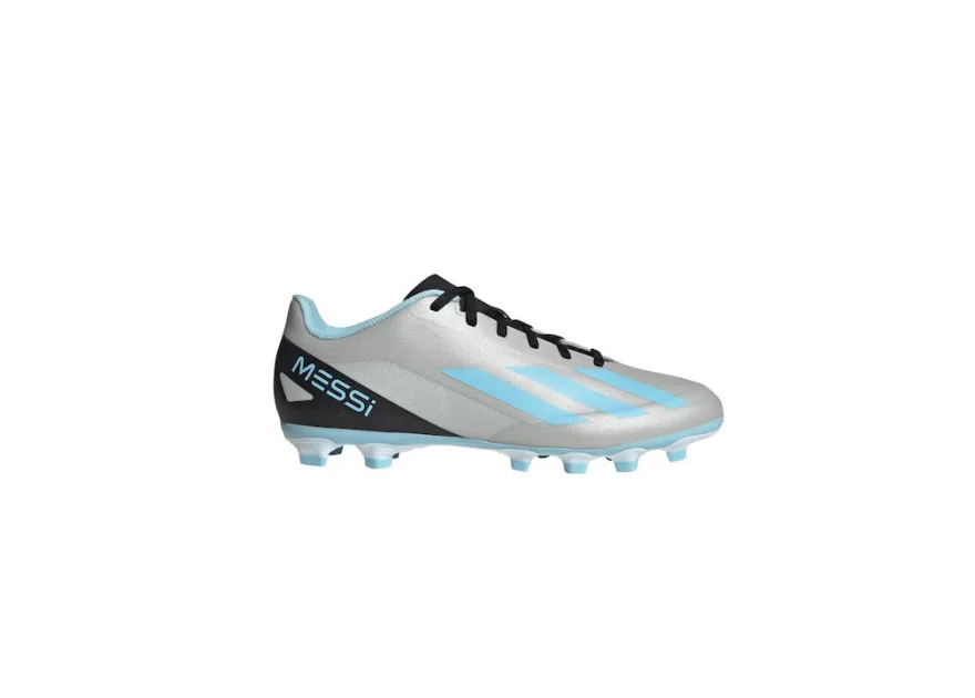 Adidas X Crazyfast Messi.4 FxG Χαμηλά Ποδοσφαιρικά Παπούτσια με Τάπες Silver Metallic / Bliss Blue / Core Black