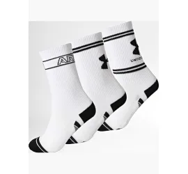 Under Armour Αθλητικές Κάλτσες Λευκές 3 Ζεύγη