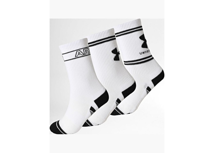 Under Armour Αθλητικές Κάλτσες Λευκές 3 Ζεύγη