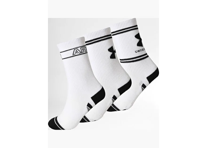 Under Armour Αθλητικές Κάλτσες Λευκές 3 Ζεύγη
