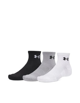 Under Armour Ua Performance Αθλητικές Κάλτσες Λευκές Γκρι Μαυρο 3 Ζεύγη