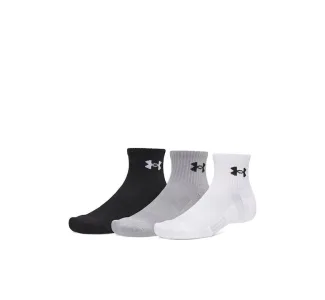 Under Armour Ua Performance Αθλητικές Κάλτσες Λευκές Γκρι Μαυρο 3 Ζεύγη