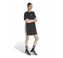 Adidas Γυναικείο Φόρεμα Ριγέ Μαύρο