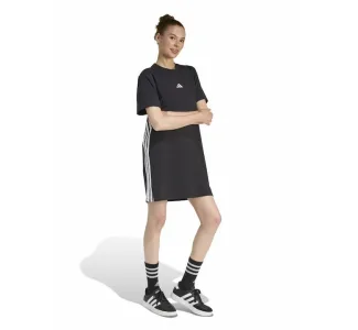 Adidas Γυναικείο Φόρεμα Ριγέ Μαύρο