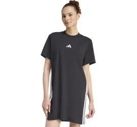 Adidas Γυναικείο Φόρεμα Ριγέ Μαύρο