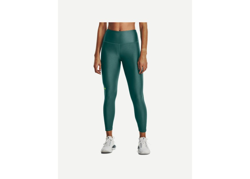 Under Armour Heat Gear 7/8 Training Γυναικείο Cropped Κολάν Γυαλιστερό & Ψηλόμεσο Coastal Teal / White