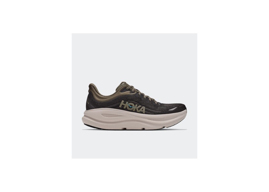 HOKA Bondi 9 Ανδρικά Αθλητικά Παπούτσια Running Black - River Rock Grey
