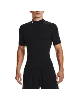 Under Armour Μονόχρωμο Μπλουζάκι Συμπίεσης με Ψηλό Λαιμό και Κοντά Μανίκια Ανδρικό Τοπ