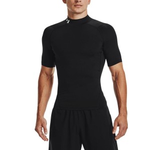 Under Armour Μονόχρωμο Μπλουζάκι Συμπίεσης με Ψηλό Λαιμό και Κοντά Μανίκια Ανδρικό Τοπ