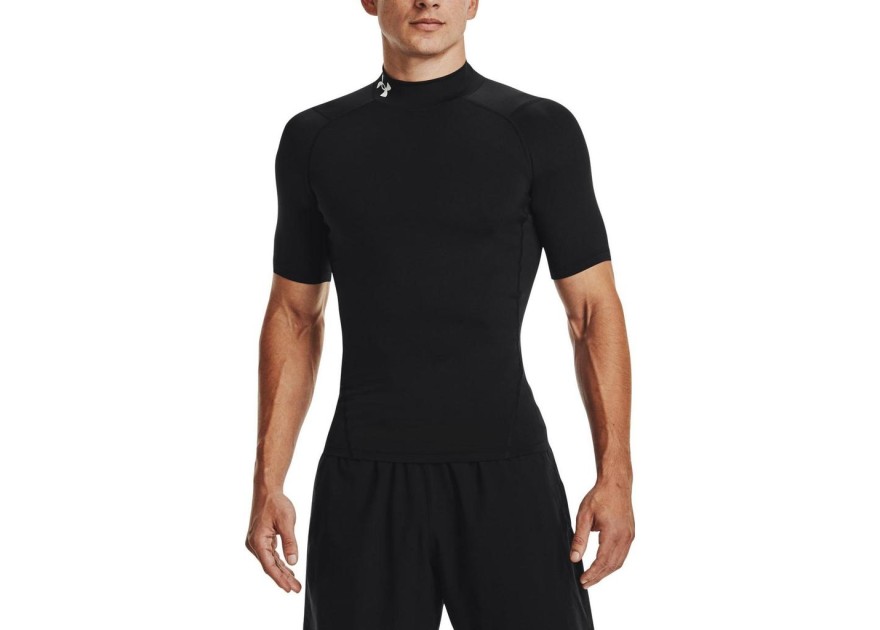 Under Armour Μονόχρωμο Μπλουζάκι Συμπίεσης με Ψηλό Λαιμό και Κοντά Μανίκια Ανδρικό Τοπ