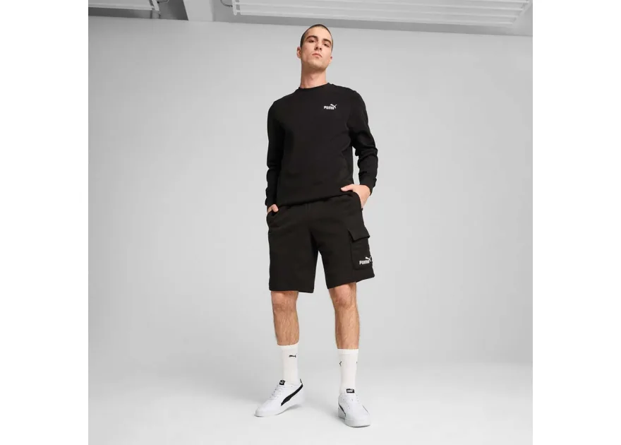 Puma Men's Essentials No1 Logo Cargo 10inch Shorts Μαύρο
