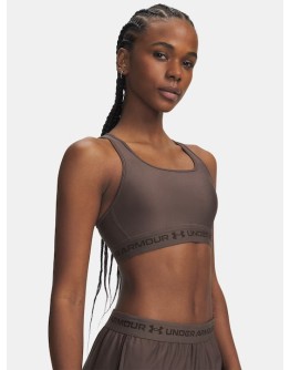 Under Armour Crossback Mid Bra Γυναικείο Μπουστάκι Καφέ