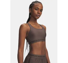 Under Armour Crossback Mid Bra Γυναικείο Μπουστάκι Καφέ