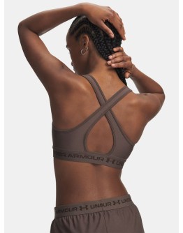 Under Armour Crossback Mid Bra Γυναικείο Μπουστάκι Καφέ
