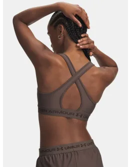Under Armour Crossback Mid Bra Γυναικείο Μπουστάκι Καφέ