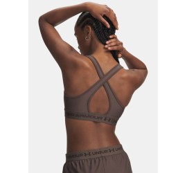 Under Armour Crossback Mid Bra Γυναικείο Μπουστάκι Καφέ