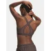 Under Armour Crossback Mid Bra Γυναικείο Μπουστάκι Καφέ