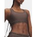 Under Armour Crossback Mid Bra Γυναικείο Μπουστάκι Καφέ