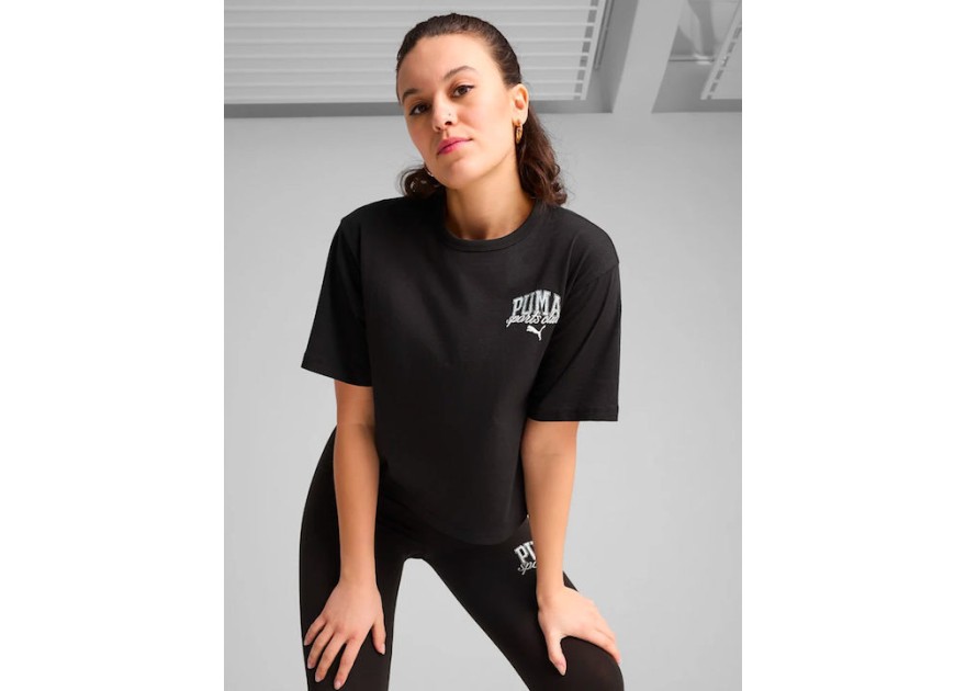 Puma Γυναικείο Crop T-shirt Μαύρο