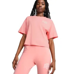 Puma Γυναικείο Αθλητικό Crop Top Ροζ