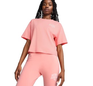 Puma Γυναικείο Αθλητικό Crop Top Ροζ