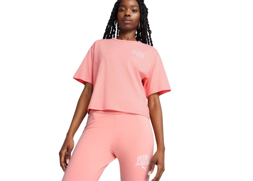 Puma Γυναικείο Αθλητικό Crop Top Ροζ