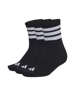 Adidas Mid Αθλητικές Κάλτσες Μαύρες 3 Ζεύγη