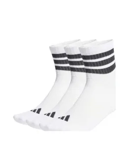 Adidas Mid Αθλητικές Κάλτσες Λευκές 3 Ζεύγη
