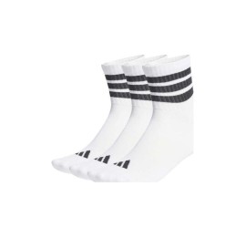 Adidas Mid Αθλητικές Κάλτσες Λευκές 3 Ζεύγη