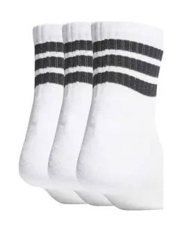 Adidas Mid Αθλητικές Κάλτσες Λευκές 3 Ζεύγη