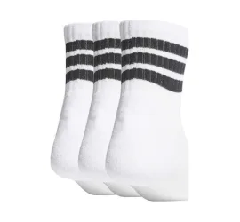 Adidas Mid Αθλητικές Κάλτσες Λευκές 3 Ζεύγη