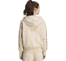 Adidas Essentials Γυναικεία Ζακέτα Φούτερ French Terry με Κουκούλα Εκρού