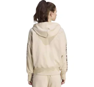 Adidas Essentials Γυναικεία Ζακέτα Φούτερ French Terry με Κουκούλα Εκρού