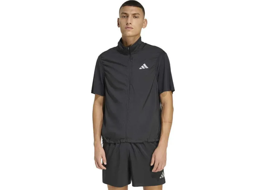 Adidas Essentials Αμάνικο Αθλητικό Μπουφάν Μαυρο