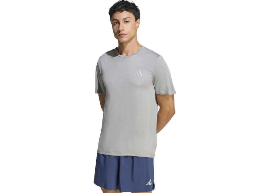 Adidas Ess Αθλητικό T-shirt Γκρι