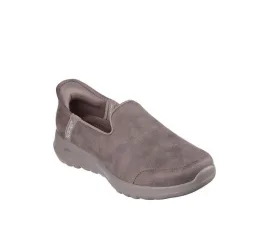 Skechers Go Walk Joy Γυναικεία Slip-On Δερμάτινα Καφέ
