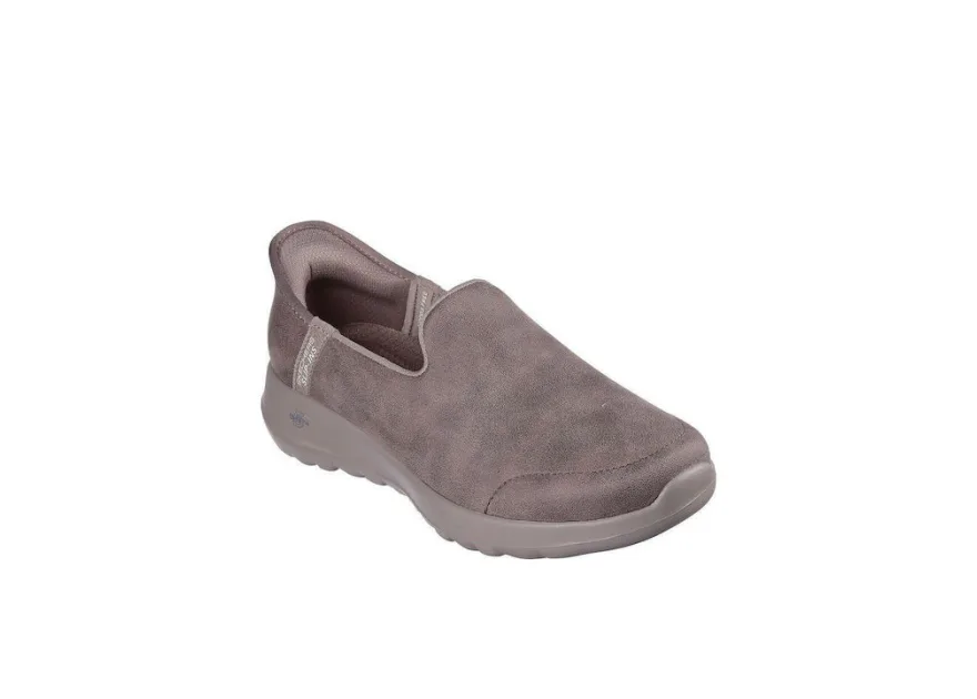 Skechers Go Walk Joy Γυναικεία Slip-On Δερμάτινα Καφέ
