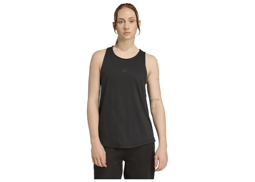 Adidas Essentials Γυναικεία Μπλούζα Βαμβακερή Αμάνικη Μαύρη