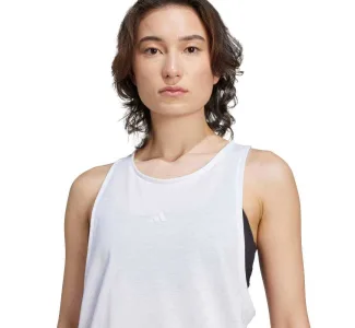Adidas Essentials Γυναικεία Μπλούζα Βαμβακερή Αμάνικη Λευκή
