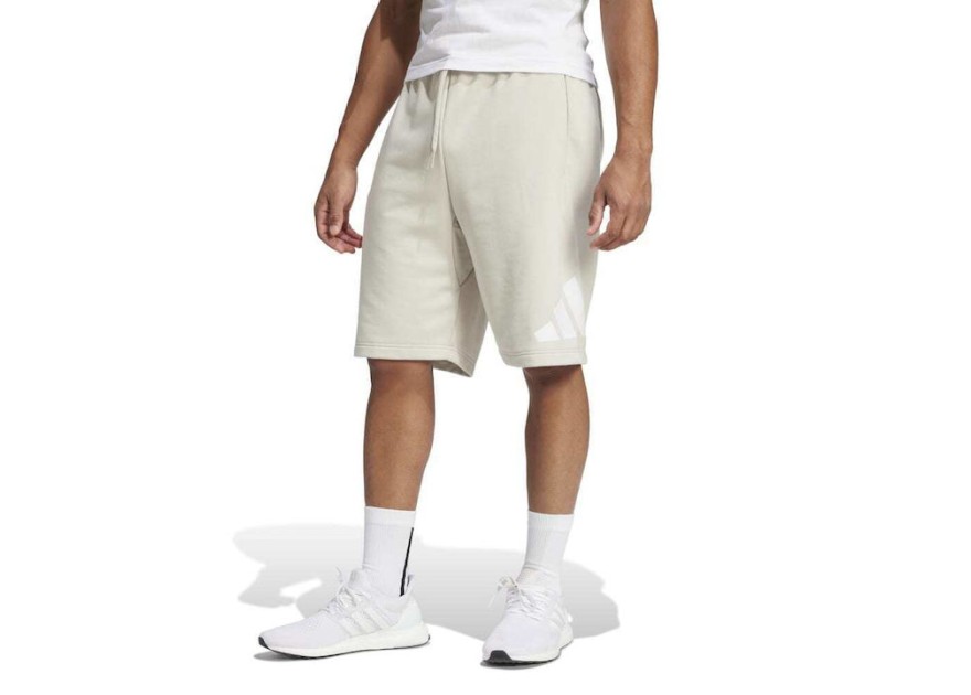 Adidas Essentials Big Logo French Terry Αθλητική Ανδρική Βερμούδα Μπεζ