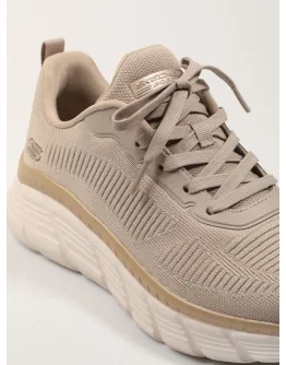 Skechers Bobs B Flex Γυναικεία Μποτάκια Μπεζ