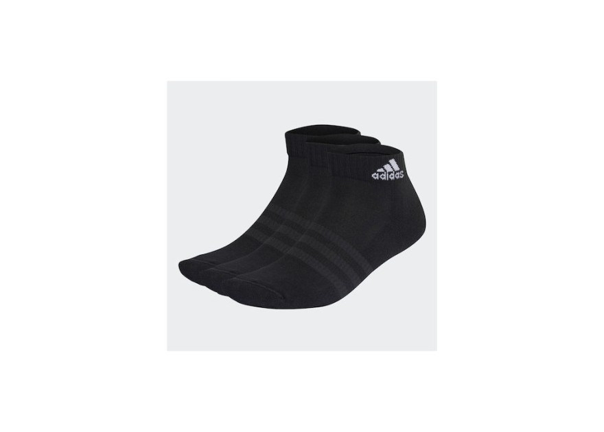 Adidas Cushioned Αθλητικές Κάλτσες Μαύρες 3 Ζεύγη