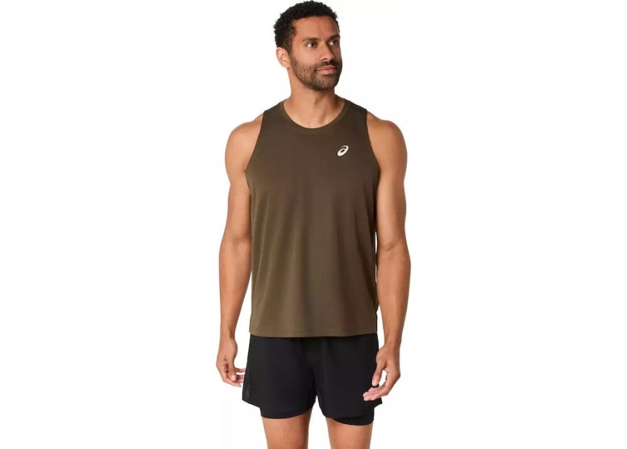 Asics Αθλητική Μπλούζα Χακί