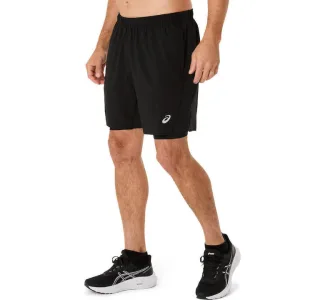 ASICS Core 2 in 1 Αθλητική Ανδρική Βερμούδα για τρεξιμο Μαύρη