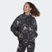 Adidas Essentials Logo Allover Print Γυναικείο Μπουφάν Running Αντιανεμικό Μαύρο