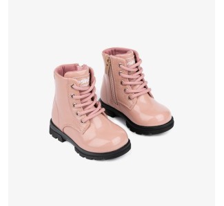 Conguitos Baby's Pink Iridescent Combat Boots