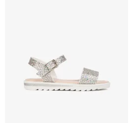 Conguitos Girl's Glitter Multi-Silver Sandals