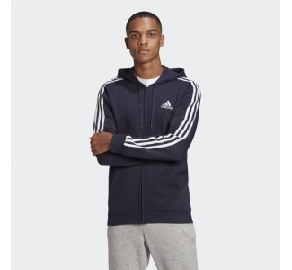 Adidas Essentials Fleece 3-Stripes Full-Zip Hoodie