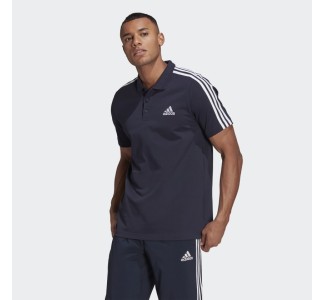 Adidas Aeroready Essentials Pique Embroidered Small Logo 3-Stripes Polo Shirt